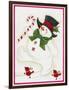 Snowman Marching with 2 Birds-Beverly Johnston-Framed Giclee Print
