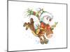 Snowman on a Reindeer-ZPR Int’L-Mounted Giclee Print