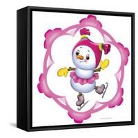 Snowman on the Skates-Olga And Alexey Drozdov-Framed Stretched Canvas