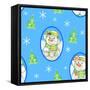 Snowman Pattern 1-Valarie Wade-Framed Stretched Canvas