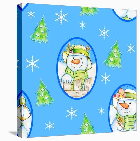 Snowman Pattern 1-Valarie Wade-Stretched Canvas