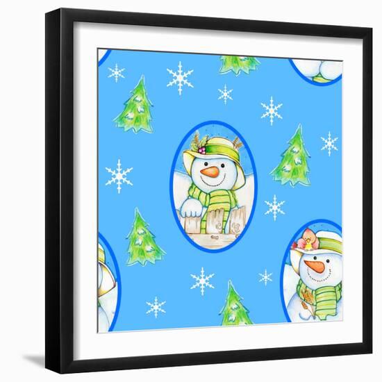 Snowman Pattern 1-Valarie Wade-Framed Giclee Print