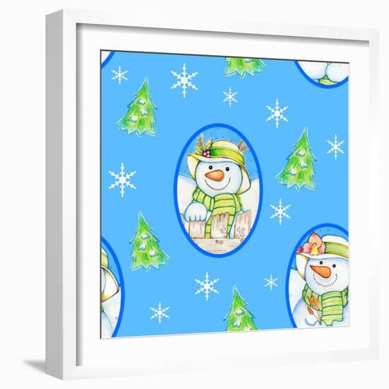 Snowman Pattern 1-Valarie Wade-Framed Giclee Print