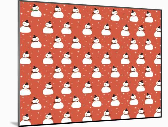 Snowman Pattern Red-Anne Cote-Mounted Giclee Print