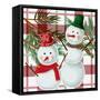 Snowman Plaid-Kim Allen-Framed Stretched Canvas