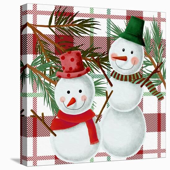 Snowman Plaid-Kim Allen-Stretched Canvas