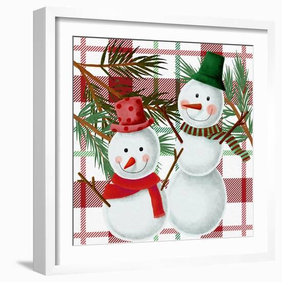 Snowman Plaid-Kim Allen-Framed Art Print