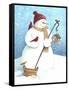 Snowman Red Hat-Melinda Hipsher-Framed Stretched Canvas