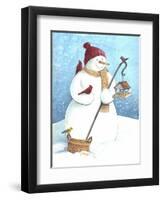 Snowman Red Hat-Melinda Hipsher-Framed Giclee Print