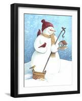 Snowman Red Hat-Melinda Hipsher-Framed Giclee Print