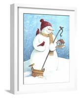 Snowman Red Hat-Melinda Hipsher-Framed Giclee Print