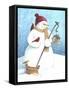 Snowman Red Hat-Melinda Hipsher-Framed Stretched Canvas