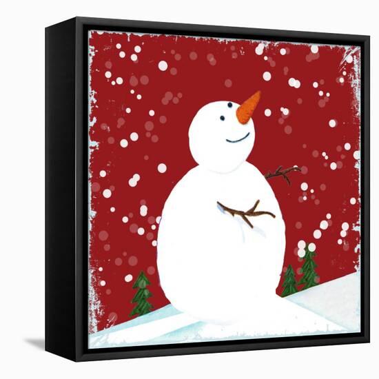 Snowman Red-null-Framed Stretched Canvas