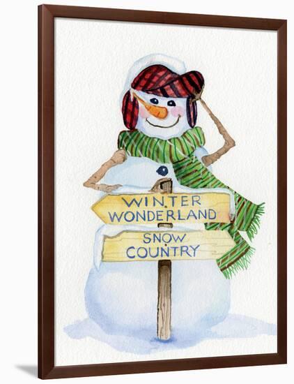 Snowman Saying III-Kathleen Parr McKenna-Framed Art Print