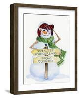 Snowman Saying III-Kathleen Parr McKenna-Framed Art Print