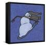 Snowman Snowboarder 2-Denny Driver-Framed Stretched Canvas
