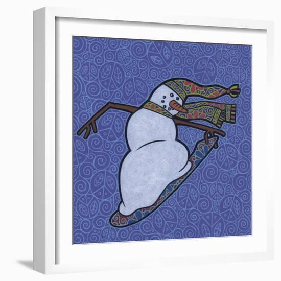 Snowman Snowboarder 2-Denny Driver-Framed Giclee Print