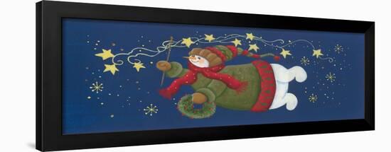 Snowman, Stars, Snow Flakes-Beverly Johnston-Framed Giclee Print