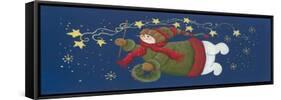 Snowman, Stars, Snow Flakes-Beverly Johnston-Framed Stretched Canvas