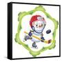 Snowman the Hockey Player-Olga And Alexey Drozdov-Framed Stretched Canvas