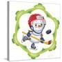 Snowman the Hockey Player-Olga And Alexey Drozdov-Stretched Canvas