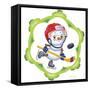 Snowman the Hockey Player-Olga And Alexey Drozdov-Framed Stretched Canvas