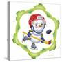 Snowman the Hockey Player-Olga And Alexey Drozdov-Stretched Canvas