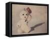 Snowman Walking by Jennifer Kennard-Jennifer Kennard-Framed Stretched Canvas