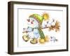 Snowman with a Broom and Baby Snowmen-ZPR Int’L-Framed Giclee Print