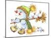 Snowman with a Broom and Baby Snowmen-ZPR Int’L-Mounted Giclee Print