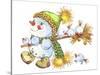 Snowman with a Broom and Baby Snowmen-ZPR Int’L-Stretched Canvas