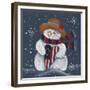 Snowman with Big Heart-Beverly Johnston-Framed Giclee Print