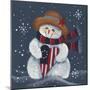 Snowman with Big Heart-Beverly Johnston-Mounted Giclee Print