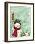 Snowman with Birdhouse 2-Beverly Johnston-Framed Giclee Print