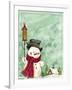 Snowman with Birdhouse 2-Beverly Johnston-Framed Giclee Print