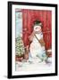 Snowman with Birds and Flurries-Melinda Hipsher-Framed Giclee Print