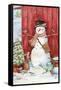 Snowman with Birds and Flurries-Melinda Hipsher-Framed Stretched Canvas