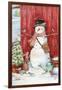 Snowman with Birds and Flurries-Melinda Hipsher-Framed Giclee Print