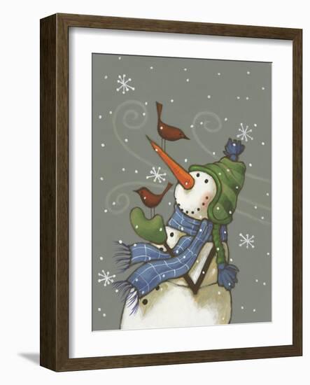 Snowman with Birds-Margaret Wilson-Framed Premium Giclee Print