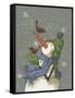 Snowman with Birds-Margaret Wilson-Framed Stretched Canvas