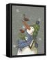 Snowman with Birds-Margaret Wilson-Framed Stretched Canvas