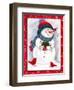 Snowman with Birds-Beverly Johnston-Framed Premium Giclee Print