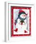 Snowman with Birds-Beverly Johnston-Framed Premium Giclee Print