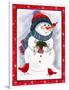 Snowman with Birds-Beverly Johnston-Framed Giclee Print