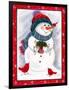 Snowman with Birds-Beverly Johnston-Framed Giclee Print