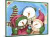 Snowman with Bluebird-Melinda Hipsher-Mounted Giclee Print