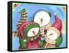 Snowman with Bluebird-Melinda Hipsher-Framed Stretched Canvas