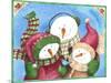 Snowman with Bluebird-Melinda Hipsher-Mounted Giclee Print