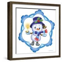 Snowman with Candle-Olga And Alexey Drozdov-Framed Photographic Print