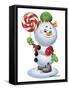 Snowman with Candy-Olga And Alexey Drozdov-Framed Stretched Canvas